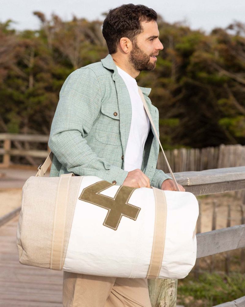 Duffel Bag Onshore · Linen and leather