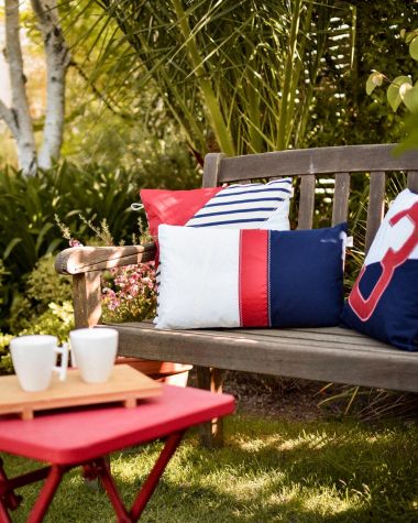 727 Sailbags Cushion 15x15 in Breton Stripes