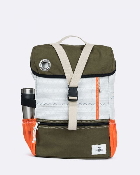 Biky Bike Pannier Backpack · Khaki and orange