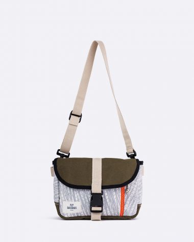 Scooty Handlebar cross-body bag convertible · Khaki and orange 