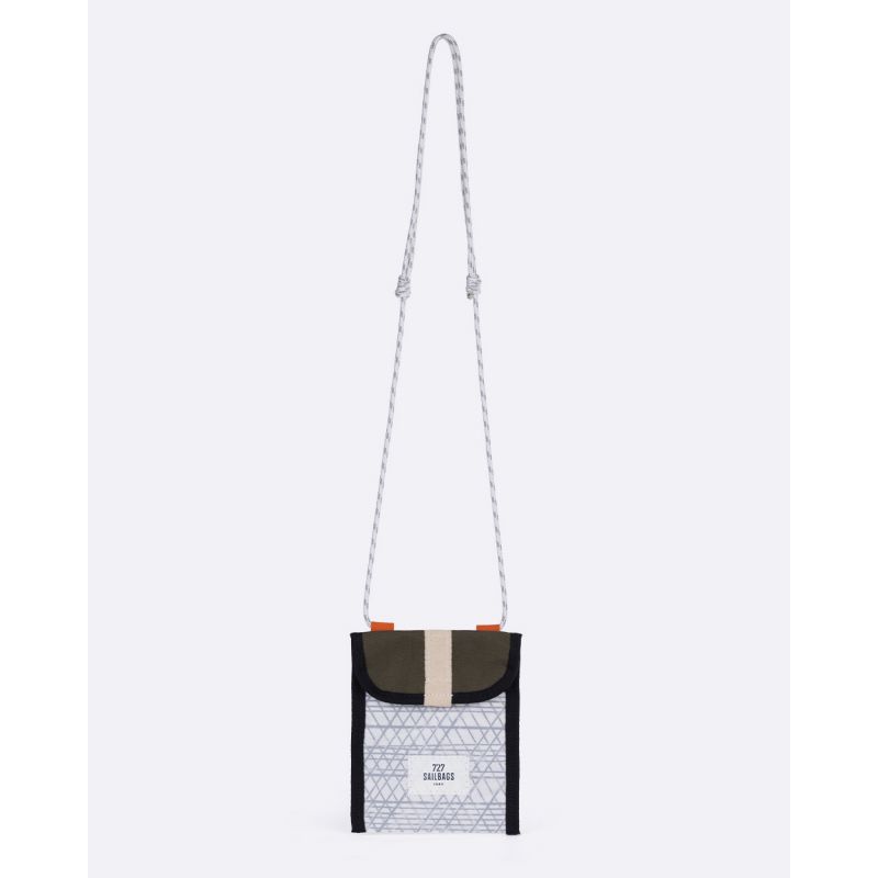 Skate cross-body bag · Khaki and orange recyclé | 727