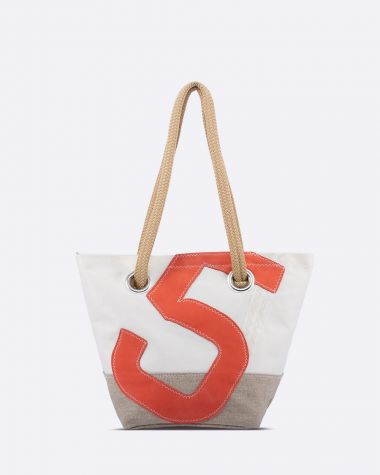 Legend Handbag · Linen and Coral Leather