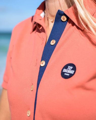 Yachting polo dress · Coral