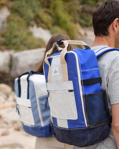 Eco-friendly backpack made from recycled sails