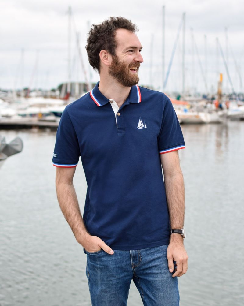 Men's short sleeve polo shirt · Navy Blue