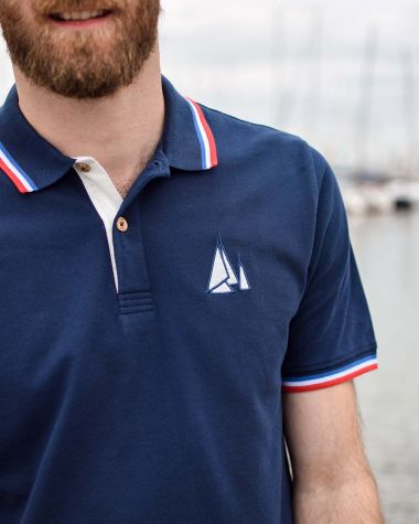 Men's short sleeve polo shirt · Navy Blue