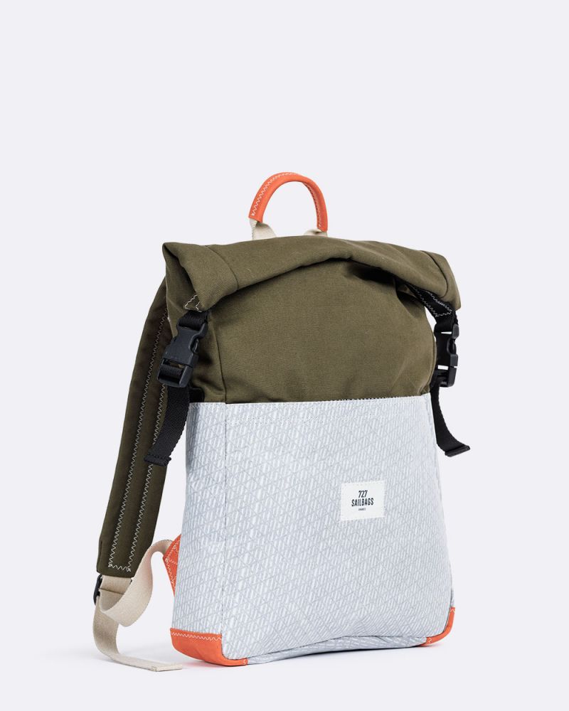 Roll up Backpack · White and Khaki