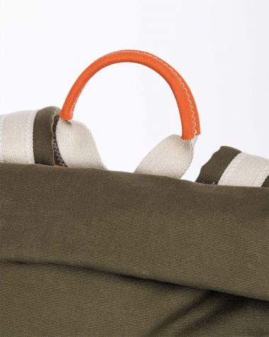 Roll up Backpack · White and Khaki