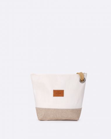 Rivage cross-body bag · Leather and Linen