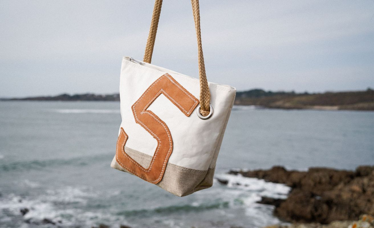 Rivage cross-body bag · Leather and Linen