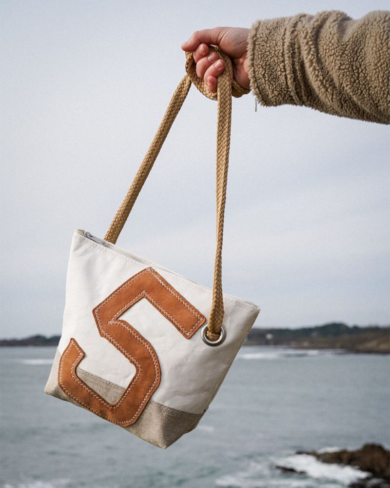 Rivage cross-body bag · Leather and Linen