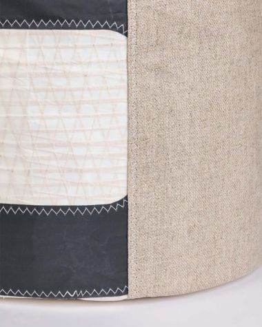 Natural linen laundry basket