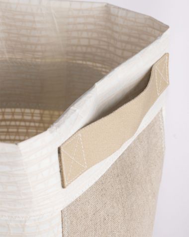 Natural linen laundry basket