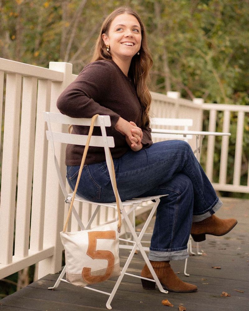 Rivage cross-body bag · Leather and Linen