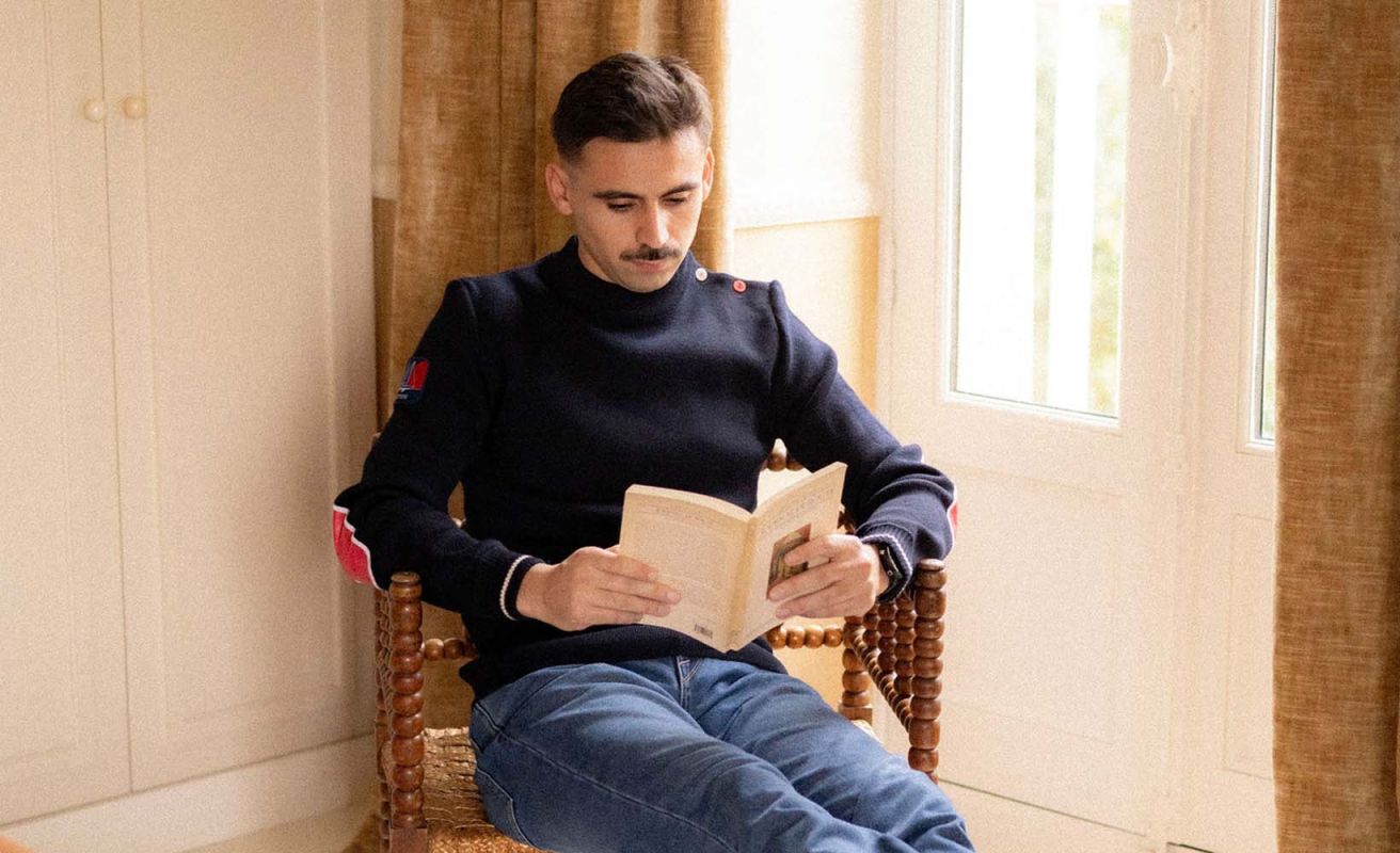 Men's sailor sweater in wool · Farr Navy