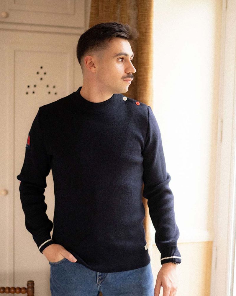 Men's sailor sweater in wool · Farr Navy