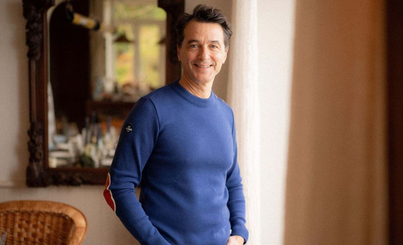 Men's sailor sweater in mérinos wool · Nautical Blue