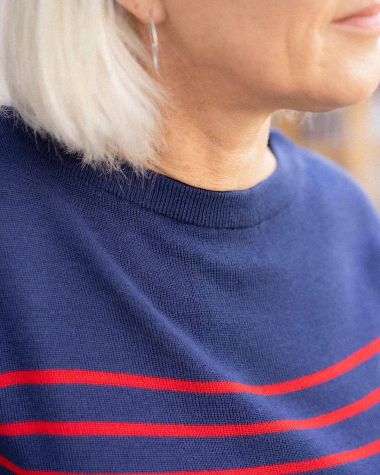 Women’s striped boat-neck sweater