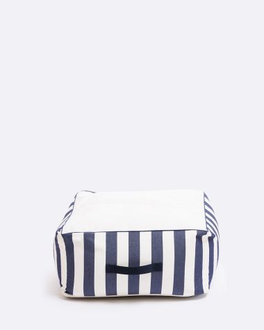 Square Bean Bag · Dolce Vita Navy Blue Stripes