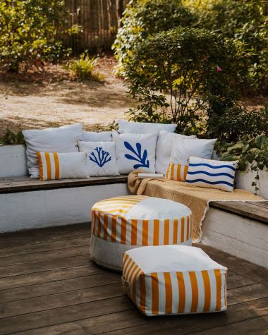 Square Bean Bag · Dolce Vita Yellow Stripes