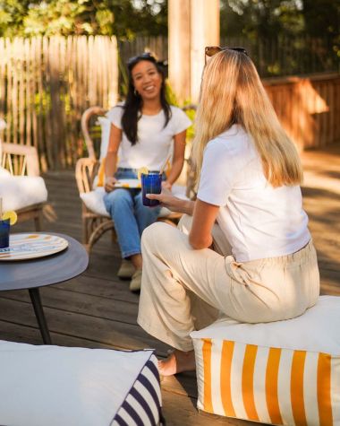 Square Bean Bag · Dolce Vita Yellow Stripes
