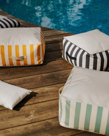 Square Bean Bag · Dolce Vita Lagoon Stripes