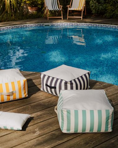 Square Bean Bag · Dolce Vita Lagoon Stripes