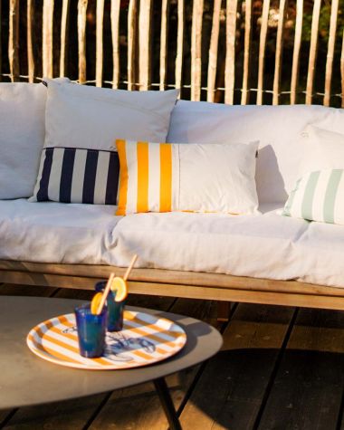 Cushion 20x12 in · Dolce Vita Yellow Stripes