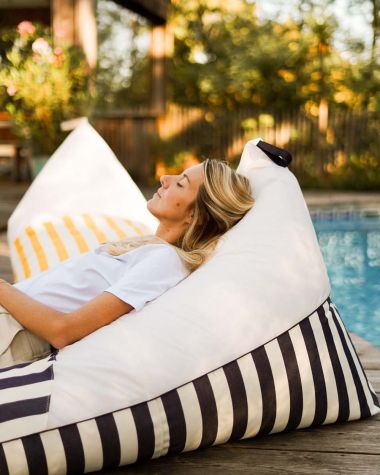 Pouf Combo Pack· Navy Blue Stripes