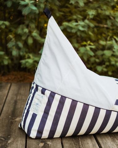 Berlingo Pouf Combo Pack· Yellow & Navy Stripes